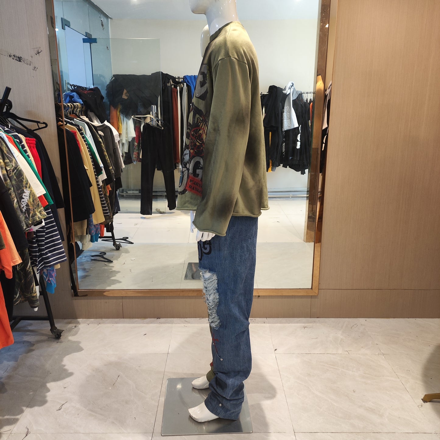 dtg print washed sweatshirt and pants