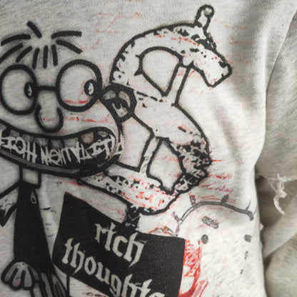 300 gsm 100%  French Terry Double Layer Distressed Sweatshirt