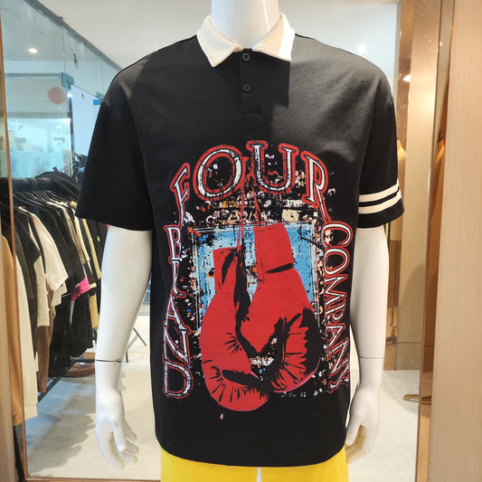 100% Cotton Dtg Print Polo T Shirt