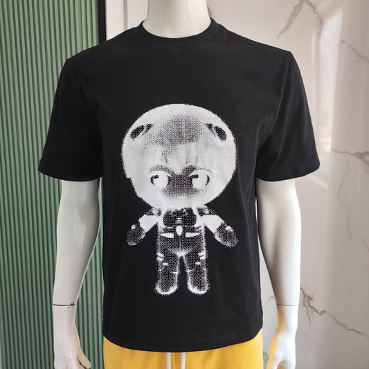 230 gsm 100% Cotton Screen Print Black T Shirt