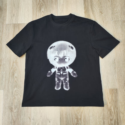 230 gsm 100% Cotton Screen Print Black T Shirt